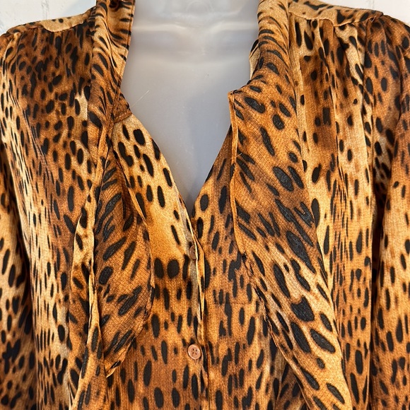 New York & Co animal print button down blouse - Picture 7 of 10